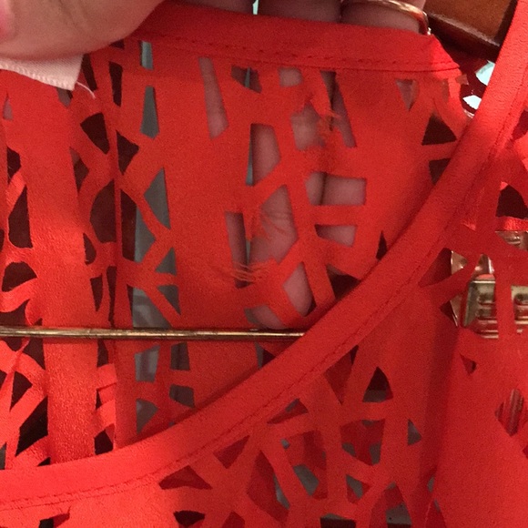 Red/Orange Cut Out Dress Size Medium - Picture 9 of 12